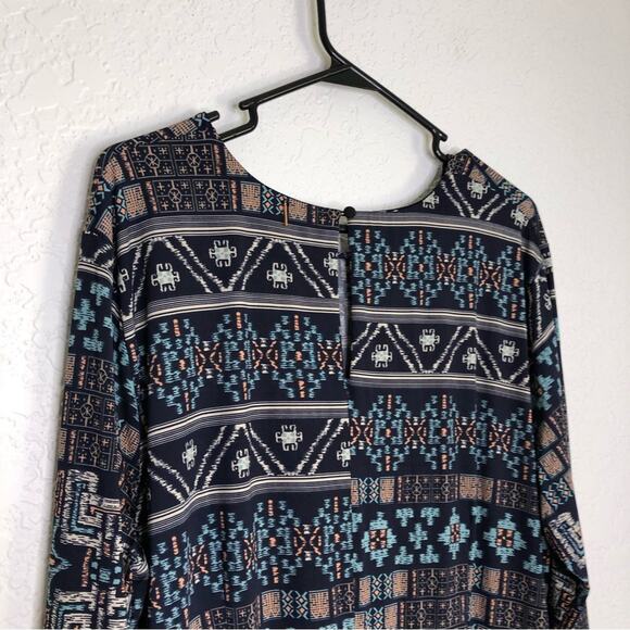 MISA Los Angeles navy blue geometric graphic print shift dress size 1X - Picture 11 of 15